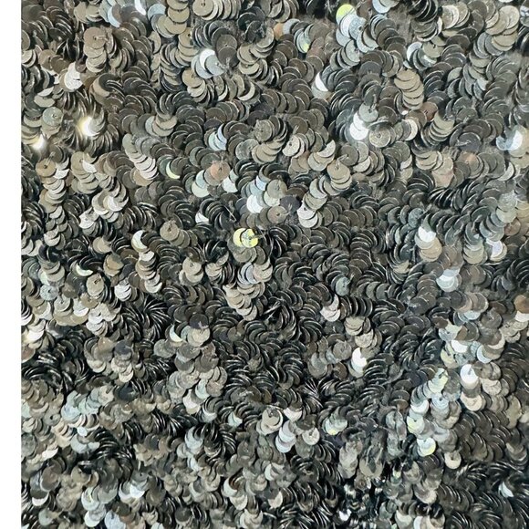 Le Lis Blanc Black Sequin Sleeveless Tank Womens L 100% Viscose Vintage Evening - Picture 5 of 8